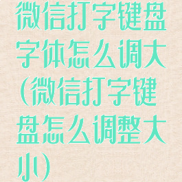 微信打字键盘字体怎么调大(微信打字键盘怎么调整大小)