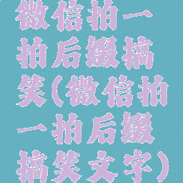 微信拍一拍后缀搞笑(微信拍一拍后缀搞笑文字)