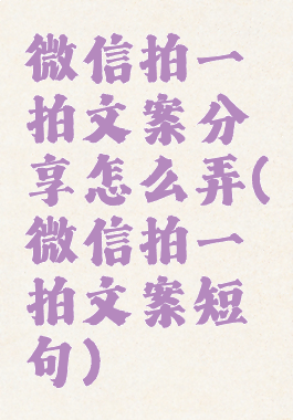 微信拍一拍文案分享怎么弄(微信拍一拍文案短句)