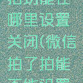 微信拍了拍功能在哪里设置关闭(微信拍了拍能不能设置关闭)