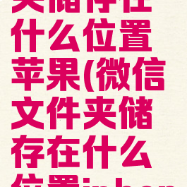 微信文件夹储存在什么位置苹果(微信文件夹储存在什么位置iphone)
