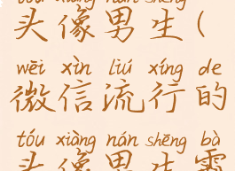 微信流行的头像男生(微信流行的头像男生霸气)
