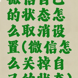 微信自己的状态怎么取消设置(微信怎么关掉自己的状态)