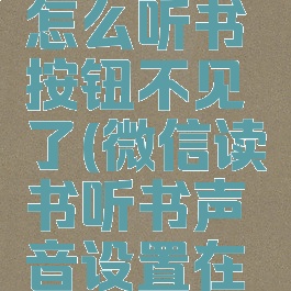 微信读书怎么听书按钮不见了(微信读书听书声音设置在哪)