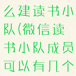 微信读书怎么建读书小队(微信读书小队成员可以有几个人)