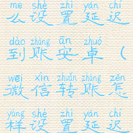 微信转账怎么设置延迟到账安卓(微信转账怎样设置延迟到账时间)