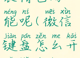 微信键盘怎么开启表情包功能呢(微信键盘怎么开启表情包功能呢苹果手机)