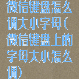 微信键盘怎么调大小字母(微信键盘上的字母大小怎么调)
