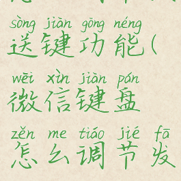 微信键盘怎么调节发送键功能(微信键盘怎么调节发送键功能呢)