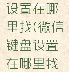 微信键盘设置在哪里找(微信键盘设置在哪里找啊)