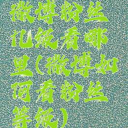 微博粉丝几级看哪里(微博如何看粉丝等级)