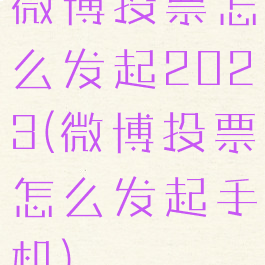 微博投票怎么发起2023(微博投票怎么发起手机)