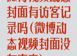 微博视频动态封面有访客记录吗(微博动态视频封面没有声音)