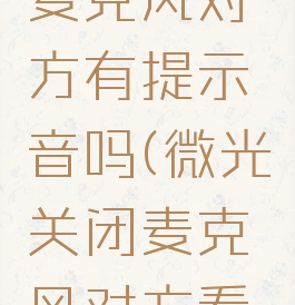 微光关闭麦克风对方有提示音吗(微光关闭麦克风对方看得到吗)