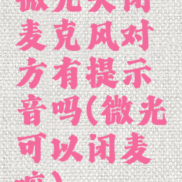 微光关闭麦克风对方有提示音吗(微光可以闭麦嘛)