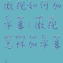 微视如何加字幕(微视怎样加字幕)