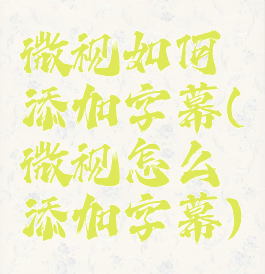 微视如何添加字幕(微视怎么添加字幕)