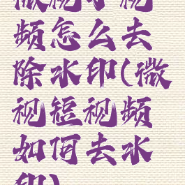 微视小视频怎么去除水印(微视短视频如何去水印)