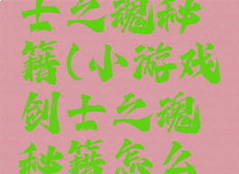 小游戏剑士之魂秘籍(小游戏剑士之魂秘籍怎么用)