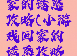 小游戏回家的诱惑攻略(小游戏回家的诱惑攻略大全)