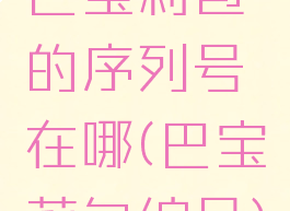 巴宝莉包的序列号在哪(巴宝莉包编号)
