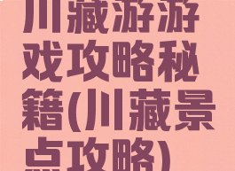 川藏游游戏攻略秘籍(川藏景点攻略)