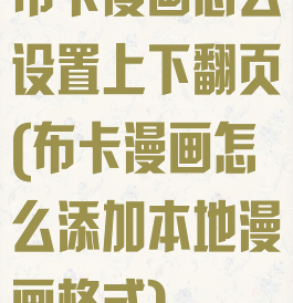 布卡漫画怎么设置上下翻页(布卡漫画怎么添加本地漫画格式)