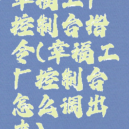 幸福工厂控制台指令(幸福工厂控制台怎么调出来)