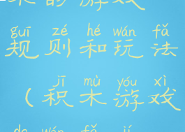 建构游戏积木的游戏规则和玩法(积木游戏的玩法及规则)