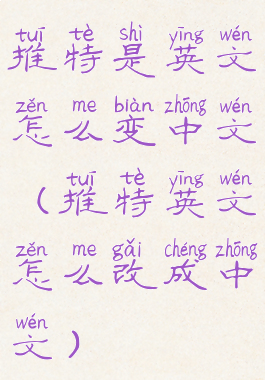 推特是英文怎么变中文(推特英文怎么改成中文)