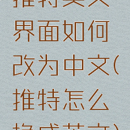 推特英文界面如何改为中文(推特怎么换成英文)