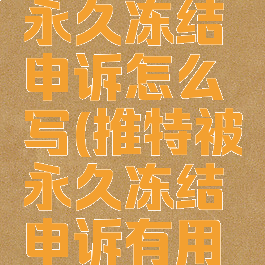 推特账号永久冻结申诉怎么写(推特被永久冻结申诉有用吗)
