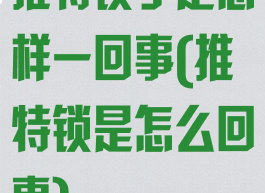 推特锁了是怎样一回事(推特锁是怎么回事)