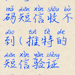 推特验证码短信收不到(推特的短信验证码收不到)