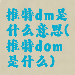 推特dm是什么意思(推特dom是什么)