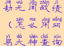 怎么用网易大神查询永劫无间战绩(怎么用网易大神查询永劫无间战绩信息)