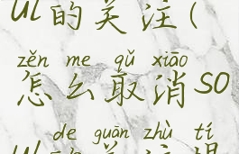 怎么取消soul的关注(怎么取消soul的关注提醒)