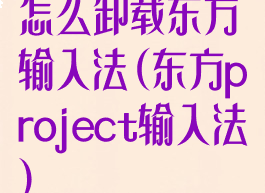 怎么卸载东方输入法(东方project输入法)