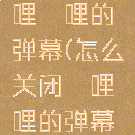 怎么关闭哔哩哔哩的弹幕(怎么关闭哔哩哔哩的弹幕功能)