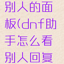 怎么在dnf助手上看别人的面板(dnf助手怎么看别人回复自己的评论)