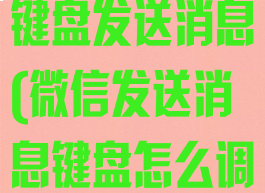 怎么设置微信键盘发送消息(微信发送消息键盘怎么调发送键)