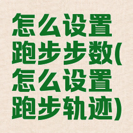 怎么设置跑步步数(怎么设置跑步轨迹)
