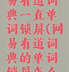 怎么让网易有道词典一直单词锁屏(网易有道词典的单词锁屏怎么弄)