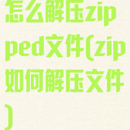 怎么解压zipped文件(zip如何解压文件)