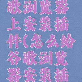 怎样在谷歌浏览器上安装插件(怎么给谷歌浏览器安装插件)