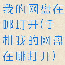 我的网盘在哪打开(手机我的网盘在哪打开)