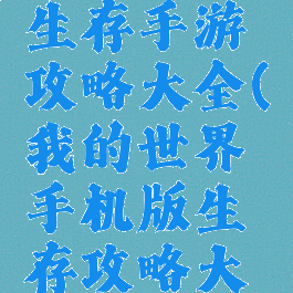 我的世界生存手游攻略大全(我的世界手机版生存攻略大全)