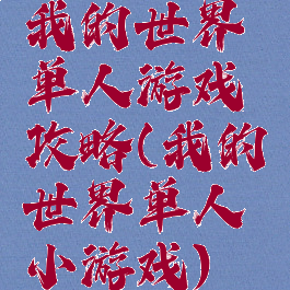 我的世界单人游戏攻略(我的世界单人小游戏)