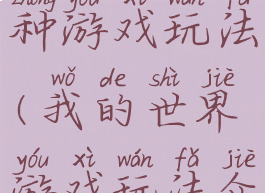 我的世界50种游戏玩法(我的世界游戏玩法介绍)