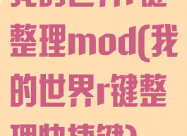 我的世界r键整理mod(我的世界r键整理快捷键)